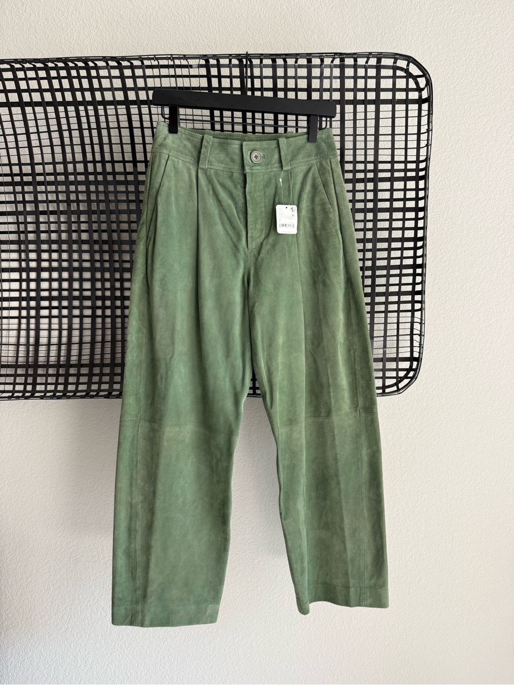 Free people Dakota suede pants green